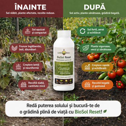 BioSol Reset™ – BioStimulator pentru grădini și solarii – 1L Gospodarul Perfect