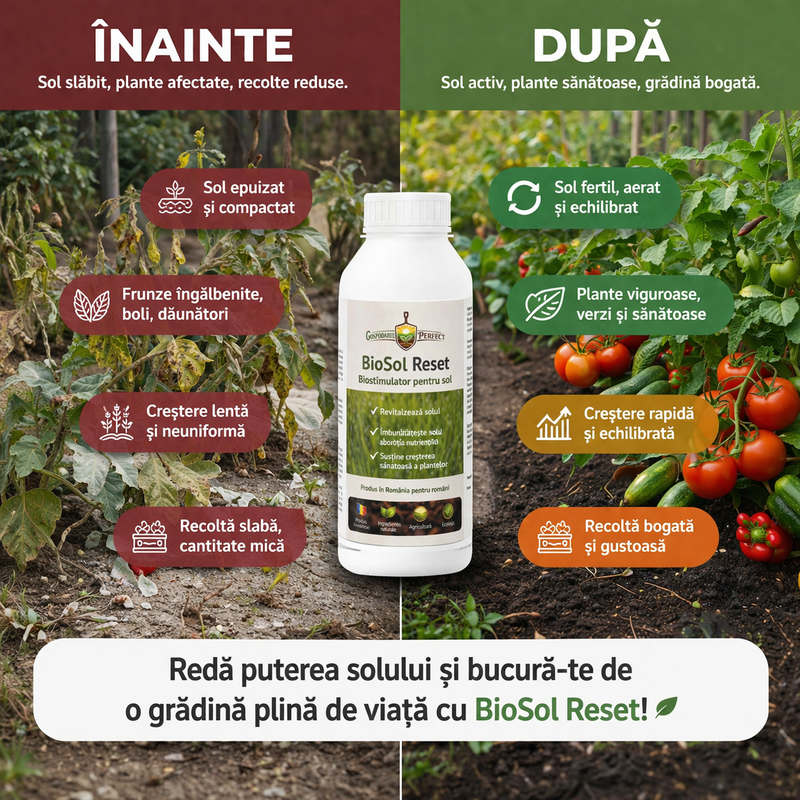BioSol Reset™ – BioStimulator pentru grădini și solarii – 1L Gospodarul Perfect