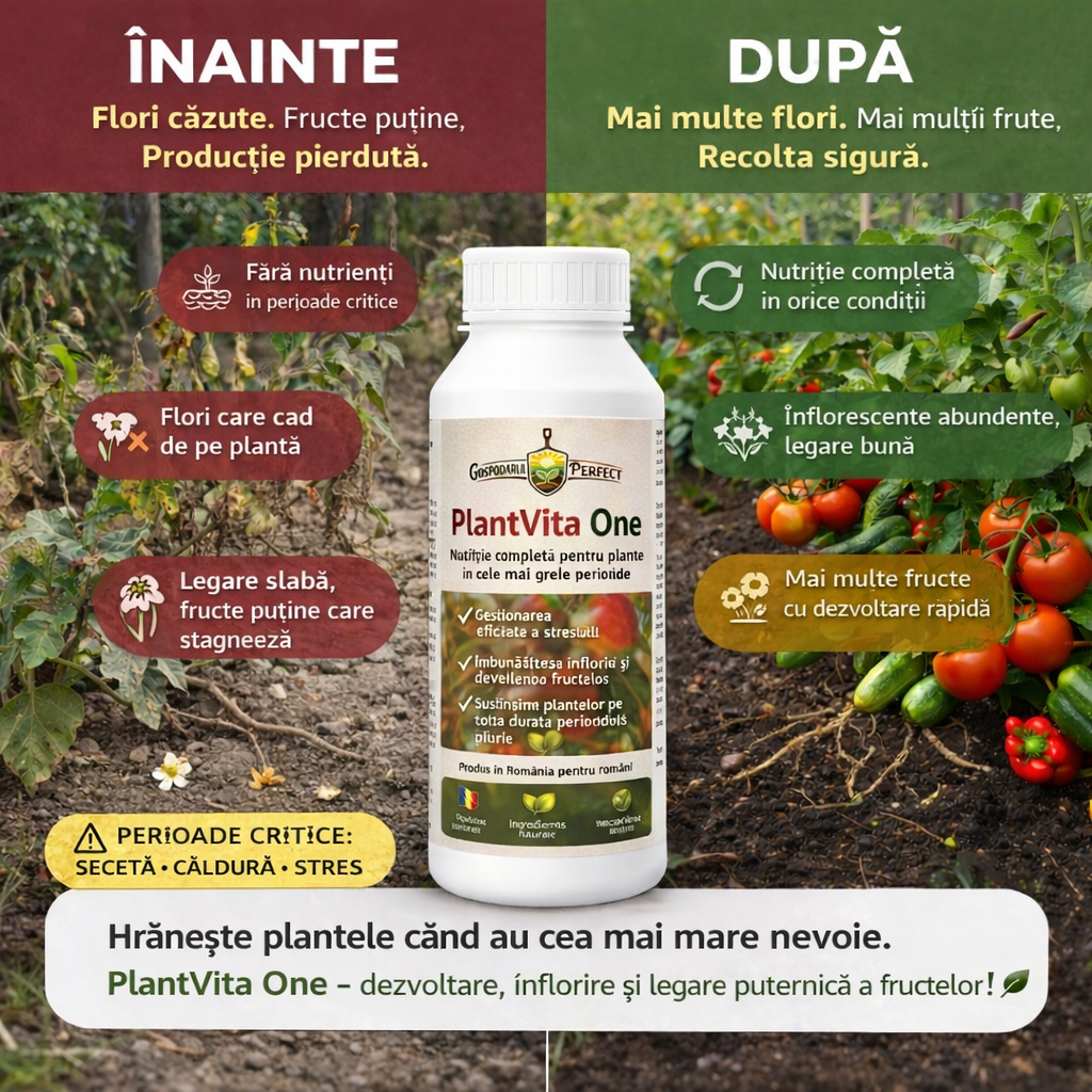 PlantVita One™ - Nutritia completa de la floare la fruct - 1L Gospodarul Perfect