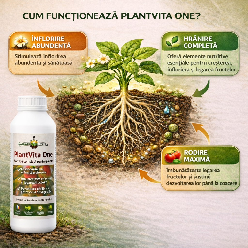 PlantVita One™ - Nutritia completa de la floare la fruct - 1L Gospodarul Perfect